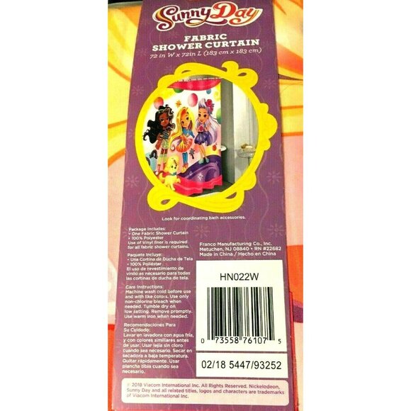 Sunny Day Bathroom Fabric Shower Curtain Nick Jr Cartoon Rox Blair Girl - Picture 4 of 4